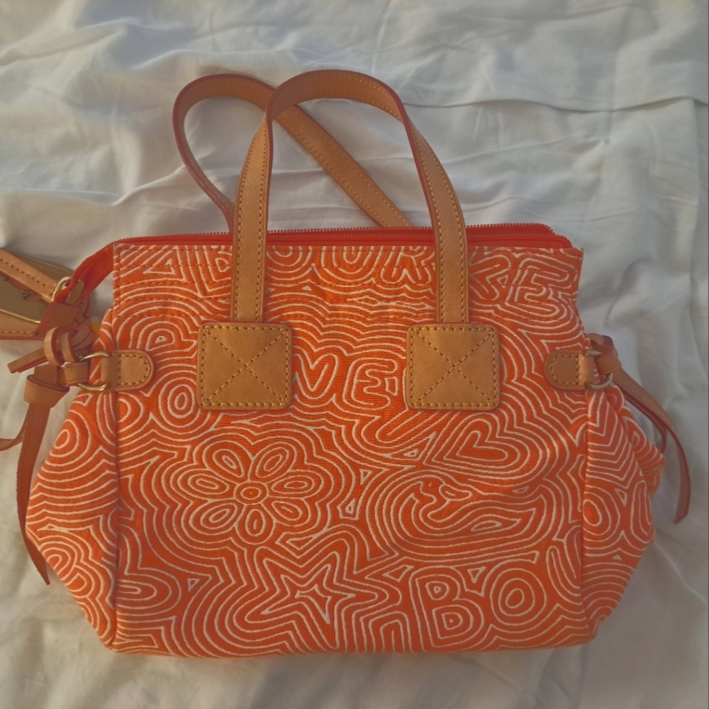 Dooney & Bourke purse. Orange and hot pink.